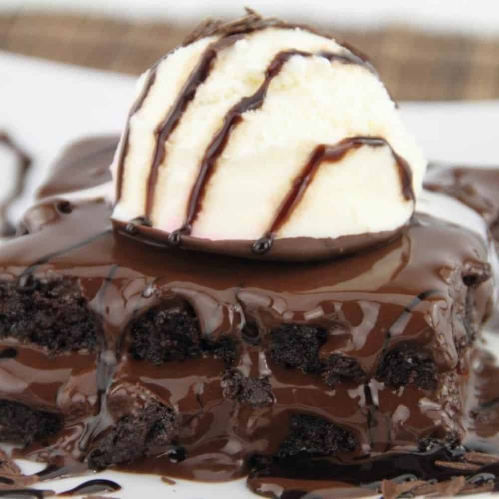 brownie con helado